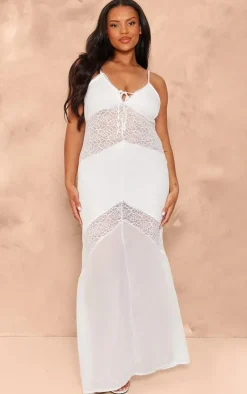 Plus Strappy Lace Panel Maxi Dress-PrettyLittleThing Outlet