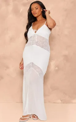 Plus Strappy Lace Panel Maxi Dress-PrettyLittleThing Outlet