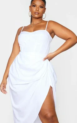 Clearance PrettyLittleThing Plus Structure Corset Top White