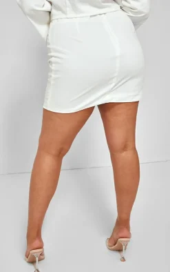 Best PrettyLittleThing Plus Tailored Mini Skirt White