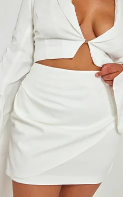 Best PrettyLittleThing Plus Tailored Mini Skirt White