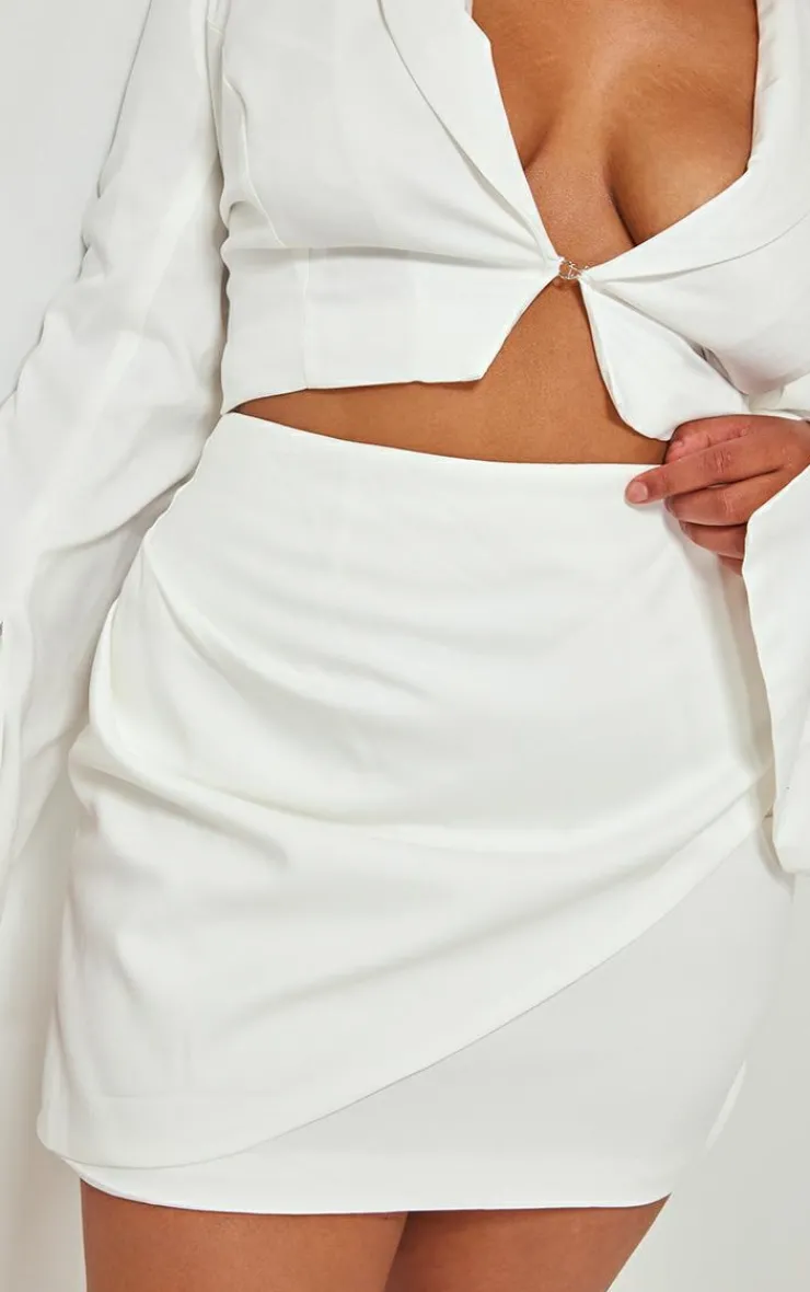 Best PrettyLittleThing Plus Tailored Mini Skirt White