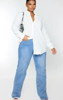 PrettyLittleThing Shirts*Plus Textured Oversized Shirt
