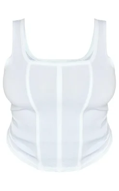 PrettyLittleThing Corsets*Plus Textured Seam Detail Corset Top