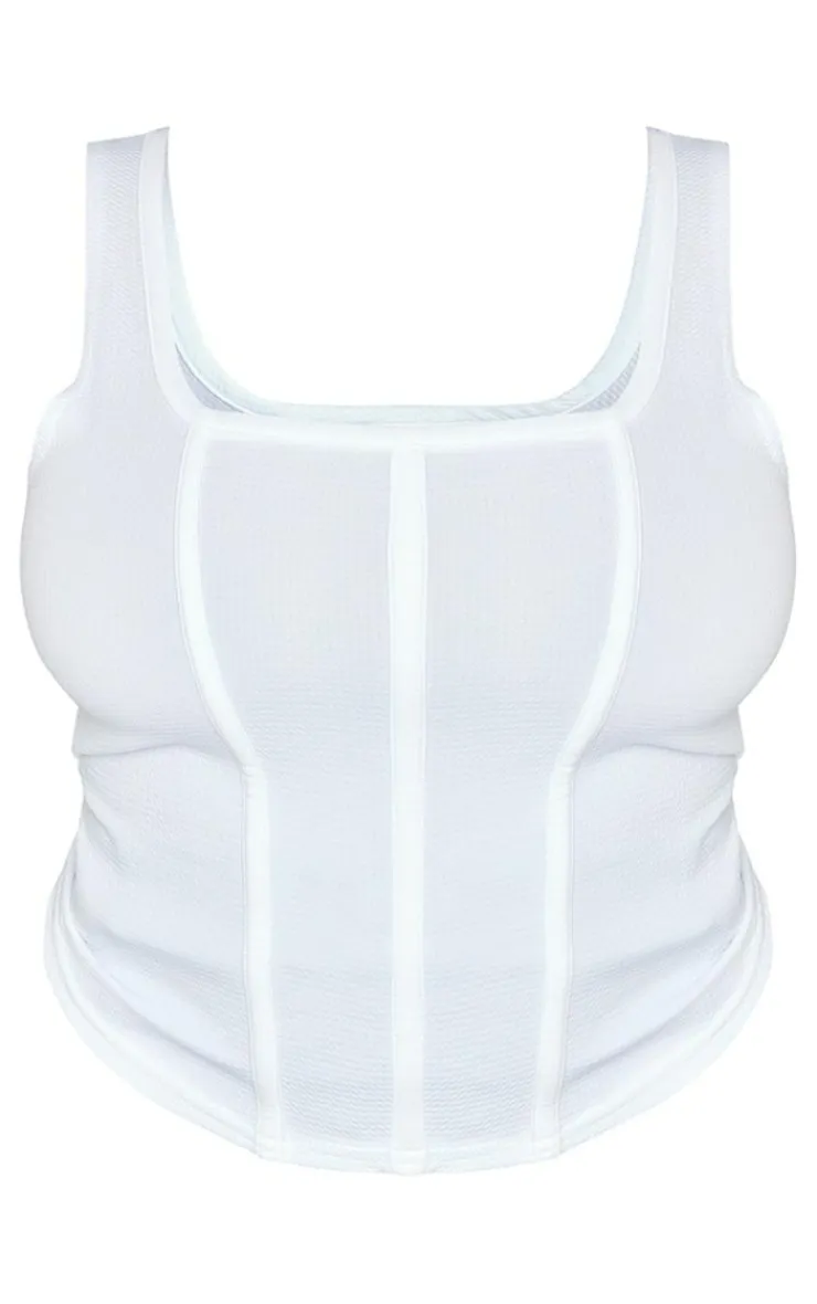 PrettyLittleThing Corsets*Plus Textured Seam Detail Corset Top