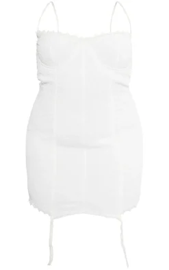 Plus Textured Suspender Detail Bodycon Dress-PrettyLittleThing New