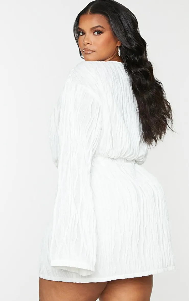 Plus Textured Wrap Front Dress-PrettyLittleThing Best