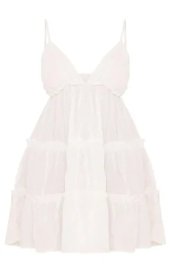 Plus Tiered Cheesecloth Shift Dress-PrettyLittleThing Outlet