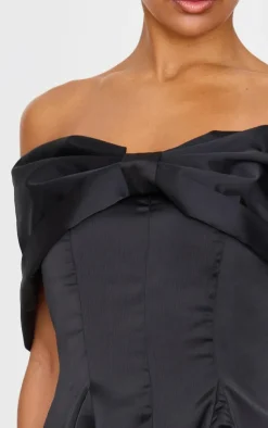Premium Satin Extreme Bow Detail Romper-PrettyLittleThing Outlet