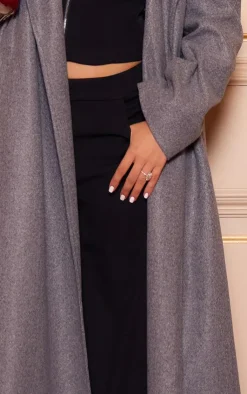 New PrettyLittleThing Premium Woven High Waist Tailored Pants Black