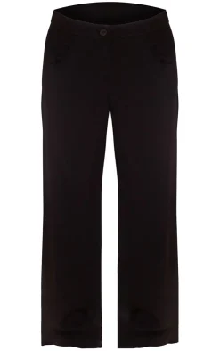 New PrettyLittleThing Premium Woven High Waist Tailored Pants Black