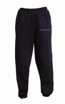 PrettyLittleThing Black Sweatsuits*Premium Coal Sports Academy Puff Print Oversized Sweatpants