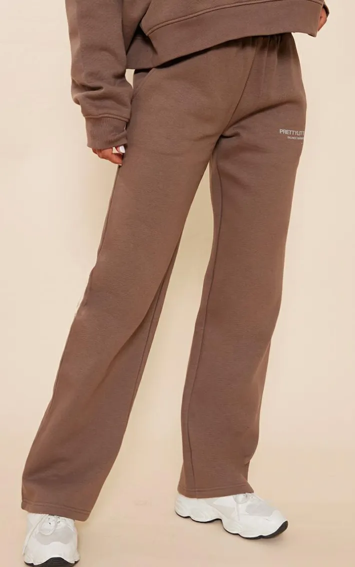 Premium Coffee Printed Straight Leg Sweatpants