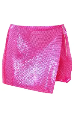 Best PrettyLittleThing Premium Chainmail Mini Skirt Hot Pink