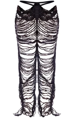 Outlet PrettyLittleThing Premium Plus Sequin Low Rise Pants Black