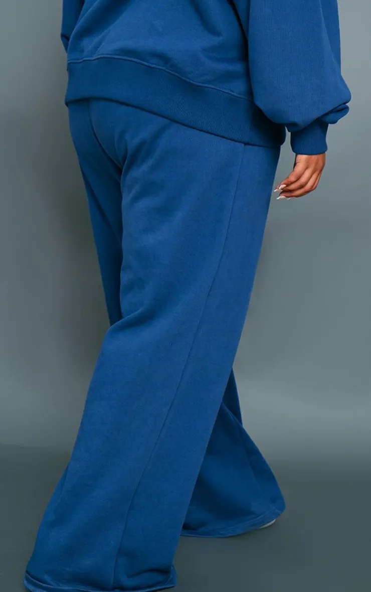 Best PrettyLittleThing Premium Plus Oversized Pintuck Wide Leg Sweatpants Navy