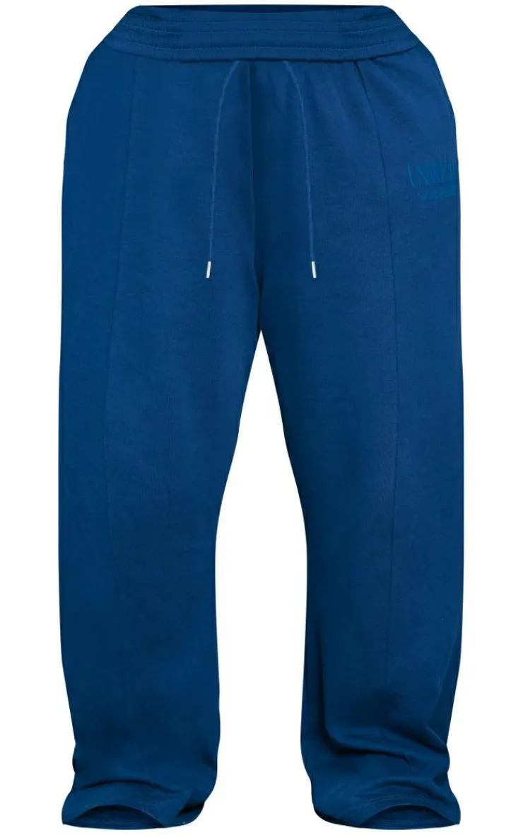 Best PrettyLittleThing Premium Plus Oversized Pintuck Wide Leg Sweatpants Navy