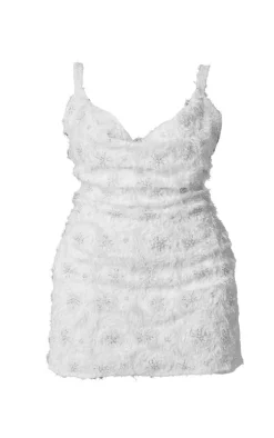 Premium Plus Sequin Embroidered Cowl Neck Shift Dress-PrettyLittleThing New