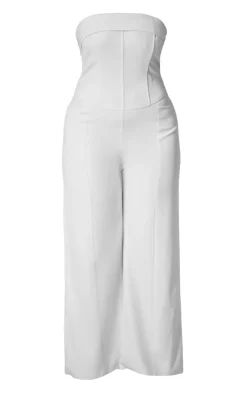Premium Plus Woven Bandeau Wide Leg Jumpsuit-PrettyLittleThing Clearance