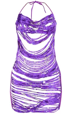 Premium Strappy Sequin Bodycon Dress-PrettyLittleThing Clearance
