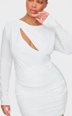 Premium Double Layer Extreme Plunge Drape Bodycon Dress-PrettyLittleThing Clearance