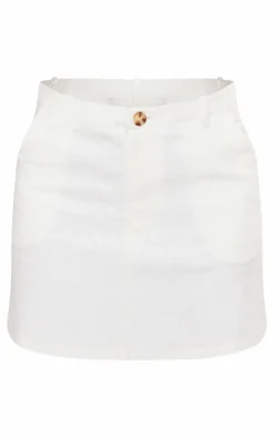 New PrettyLittleThing Premium Linen Look Vest White