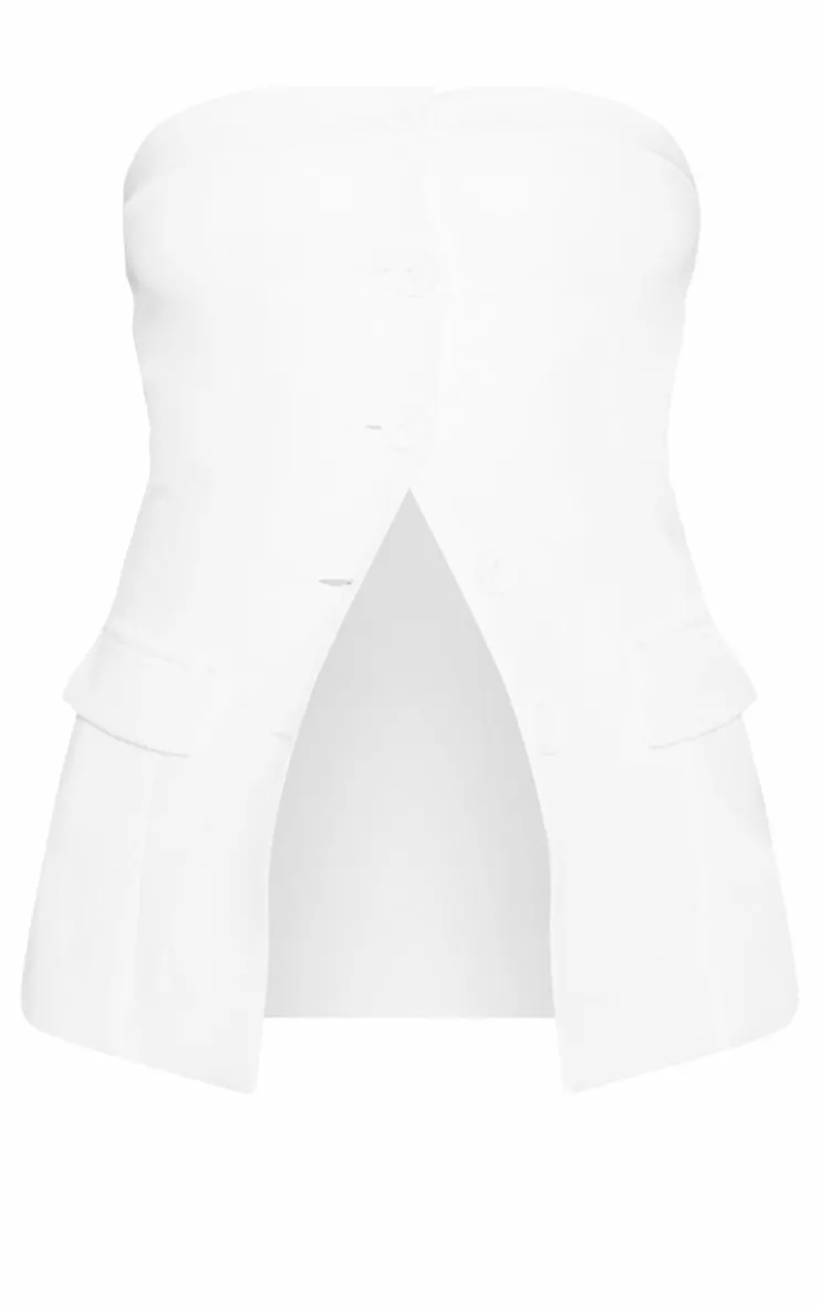 Premium Tailored Woven Top-PrettyLittleThing Clearance