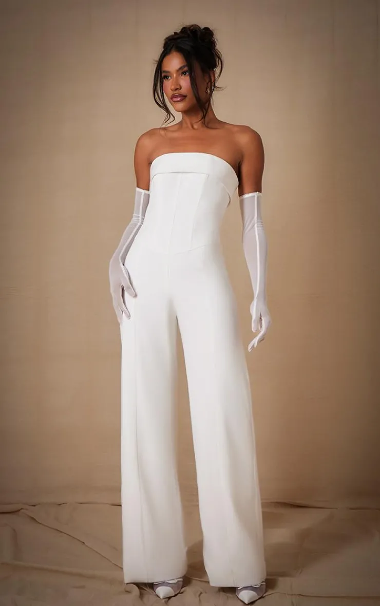 Premium Woven Bandeau Wide Leg Jumpsuit-PrettyLittleThing Sale