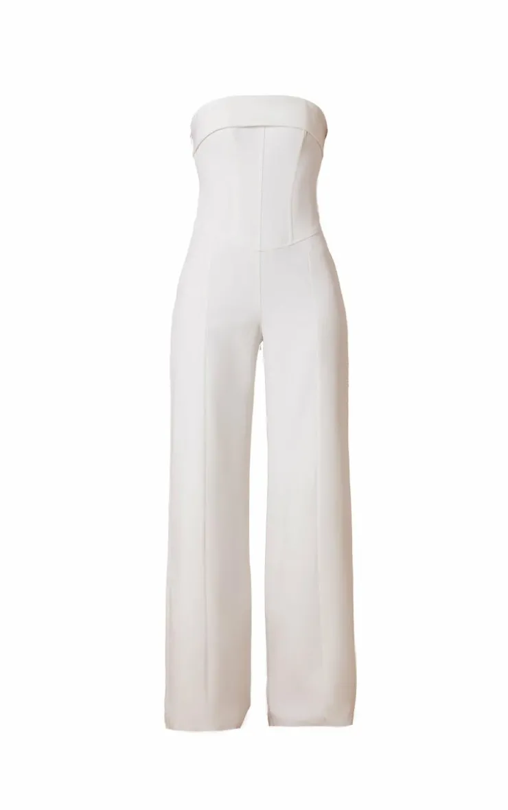 Premium Woven Bandeau Wide Leg Jumpsuit-PrettyLittleThing Sale
