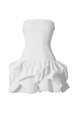Premium Woven Corset Puffball Hem Mini Dress-PrettyLittleThing Outlet