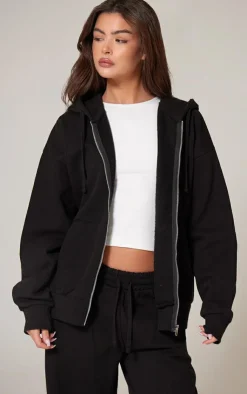 PrettyLittleThing Christmas Shop*Premium Embroidered Zip Front Oversized Hoodie