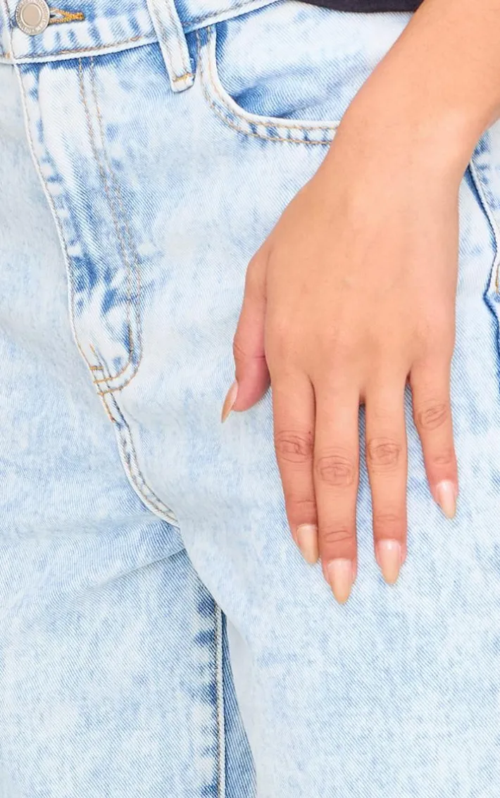 PRETTYLITTLETHING Acid Blue Mom Jeans