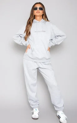 Best PrettyLittleThing Embroidered Graphic Hoodie Ash Grey