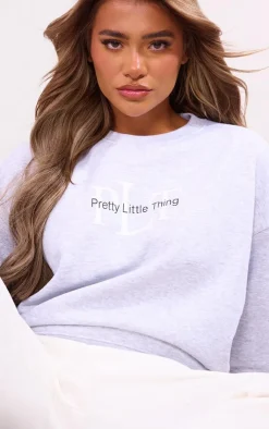PrettyLittleThing Oversized Sweaters*Graphic Oversized Crewneck Sweatshirt