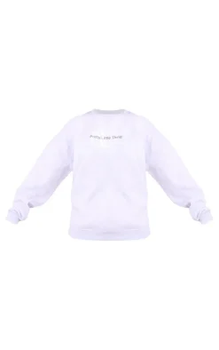 PrettyLittleThing Oversized Sweaters*Graphic Oversized Crewneck Sweatshirt