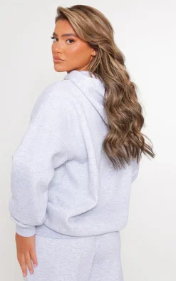 Discount PrettyLittleThing Logo Oversized Hoodie Ash Grey
