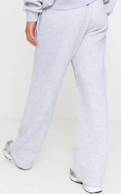 Sale PrettyLittleThing Logo Oversized Wide Leg Sweatpants Ash Grey