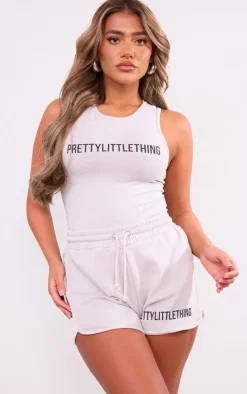 Online PrettyLittleThing Washed Racer Bodysuit Ash Grey