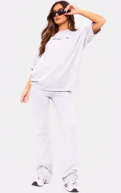Clearance PrettyLittleThing Print Flared Pant Ash Grey