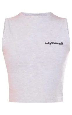 Best PrettyLittleThing Embroidered Long Top Ash Grey
