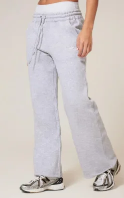 Hot PrettyLittleThing Oversized Low Rise Wide Leg Sweatpants Ash Grey