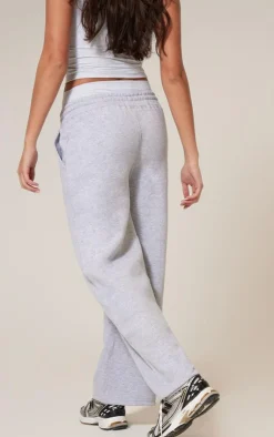 Hot PrettyLittleThing Oversized Low Rise Wide Leg Sweatpants Ash Grey