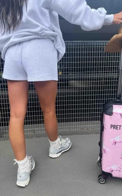 Sale PrettyLittleThing Logo Sweat Shorts Ash Grey