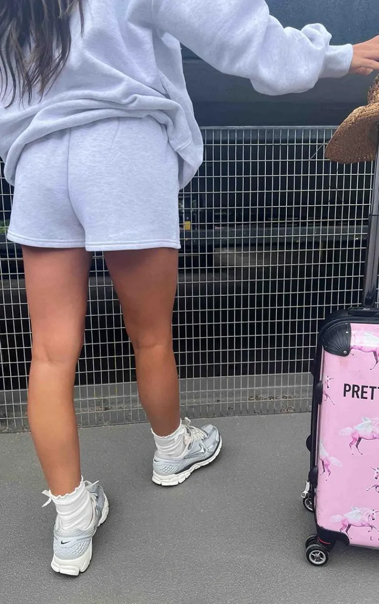 Sale PrettyLittleThing Logo Sweat Shorts Ash Grey