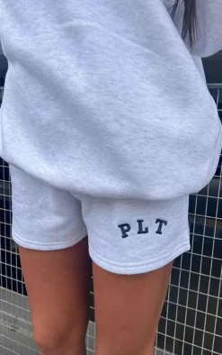 Sale PrettyLittleThing Logo Sweat Shorts Ash Grey