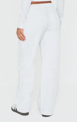 Online PrettyLittleThing Printed Wide Leg Sweatpants Ash Grey