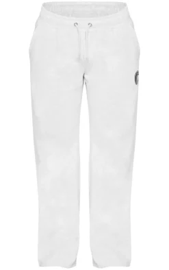 Online PrettyLittleThing Printed Wide Leg Sweatpants Ash Grey