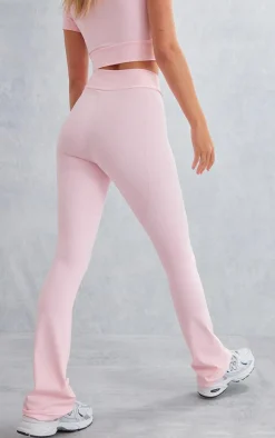 PrettyLittleThing Gym Leggings*Sport Metal Badge Sculpt High Waist Flare Pants