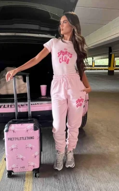 New PrettyLittleThing Logo Short Sleeved Bodysuit Baby Pink