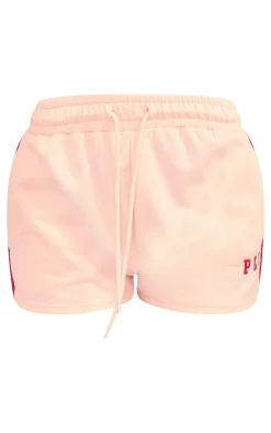 PrettyLittleThing Contrast Binding Runner Shorts Baby Pink